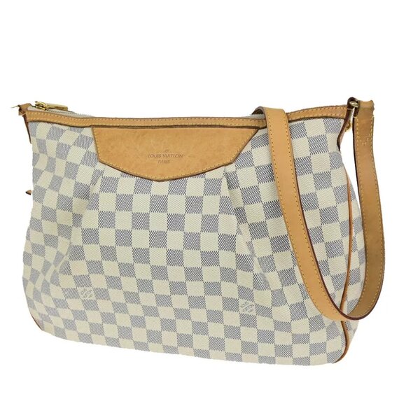 LOUIS VUITTON Siracusa MM Shoulder Bag Damier Azur Leather White N41112 95YG780 - Picture 1 of 16